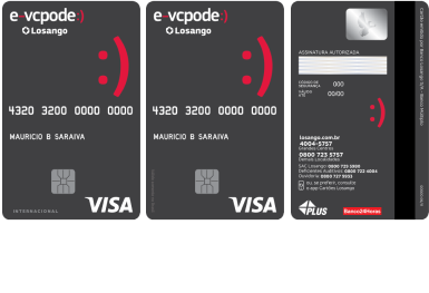 Imagens da frente e do verso do cartão e-vcpode